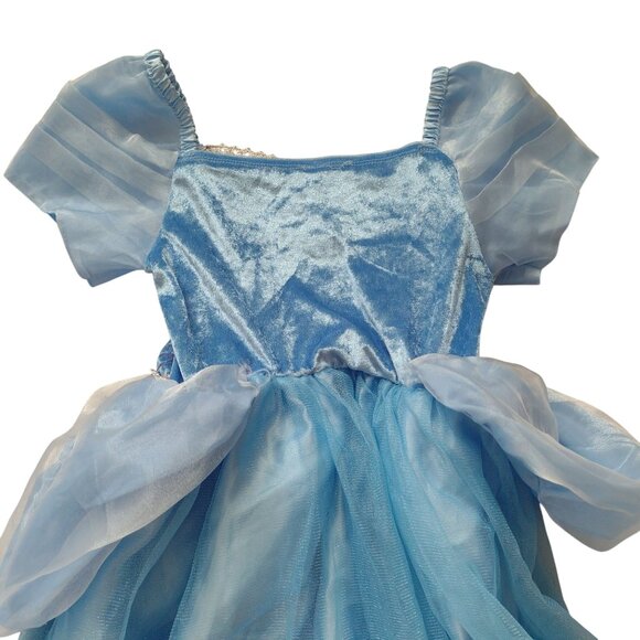 Girls Cinderella Costume 7-8 Years Light Blue Princess Dress w Poofy Skirt - Picture 8 of 10
